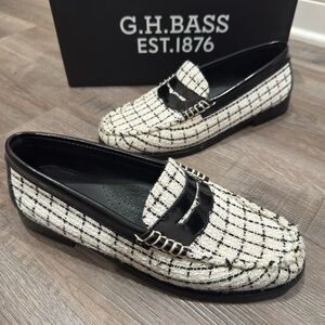 G.H. Bass Weejun Whitney Tweed Black White Loafers